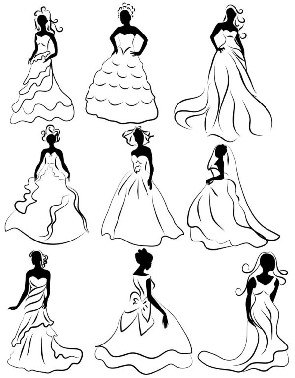 line of draft Marriage gauze Bride vector 02 vector marriage gauze   