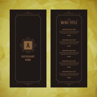 Luxurious restaurant menu vector set 02 restaurant menu luxurious   