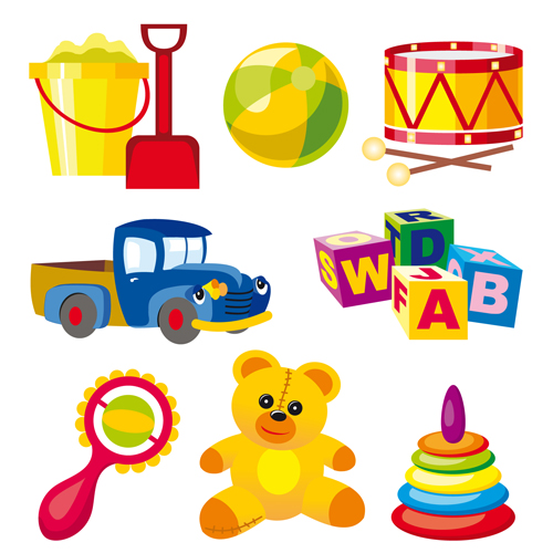 Different Baby Toys mix vector set 01 toys different baby   