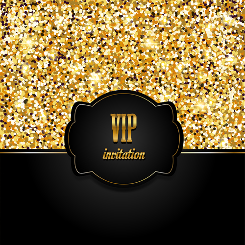 Golden with black VIP invitation card background vector 04 vip invitation   