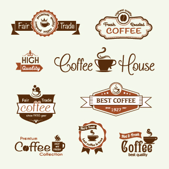 Modern Coffee Label vector set 03 modern label coffee   
