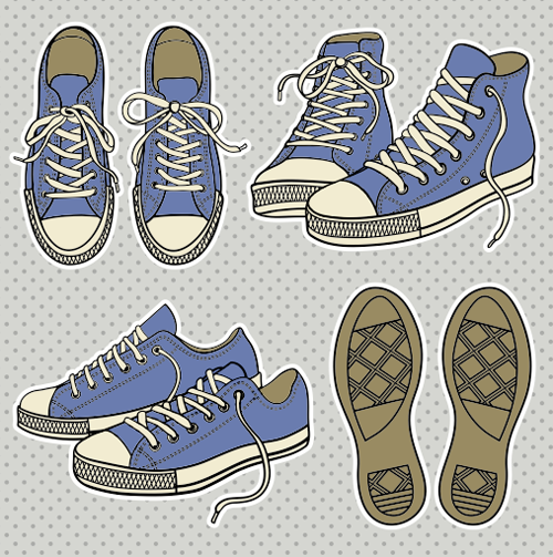 Vintage canvas shoes design elements shoes element design elements canvas shoes   