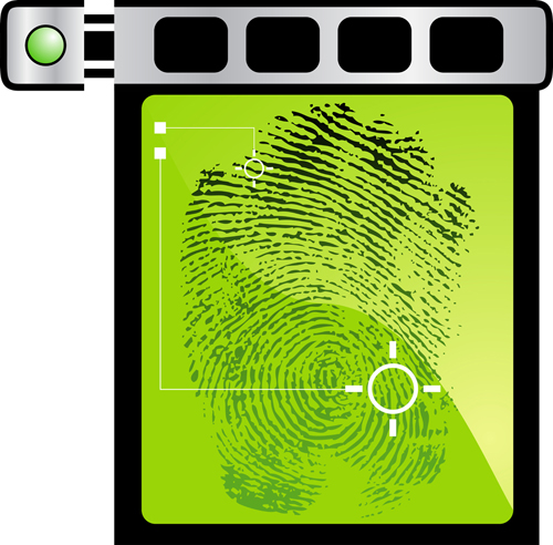 Set of Fingerprint identification vector 03 identification fingerprint   