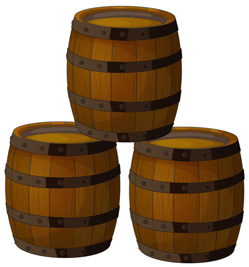 Set of Wooden Wine barrel vector material 05 wooden wood wine material barrel   