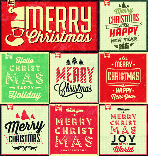 Vintage christmas background set 02 vectors vintage vectors christmas background   