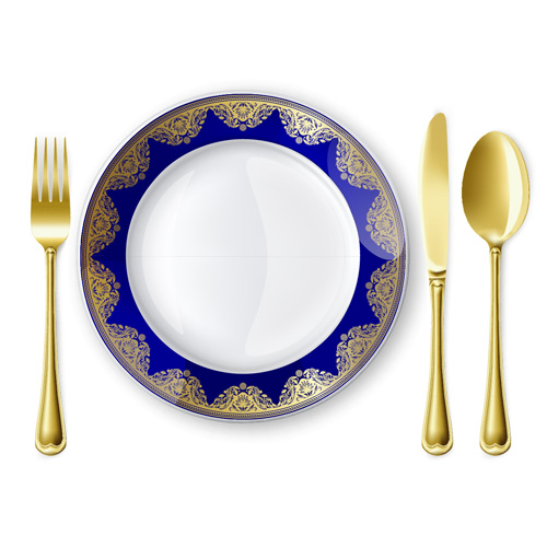 Tableware with empty plate vector 10 Tableware plate empty   