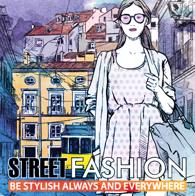 Street stylish everywhere hand drawing background vector 24 stylish street Hand drawing background   