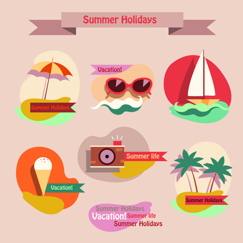 Summer holiday food with travel vector 03 travel summer holiday food   