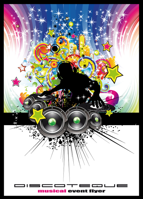 Set of musical event flyer cover vector 04 musical music flyer event cover   