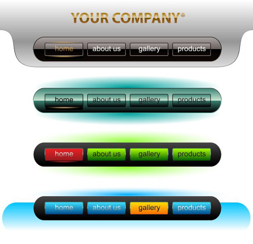 Company website menu buttons vector collection 10 website menu company collection buttons   