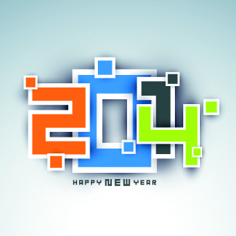 Colored 2014 design vector background set 02 Vector Background colored background 2014   