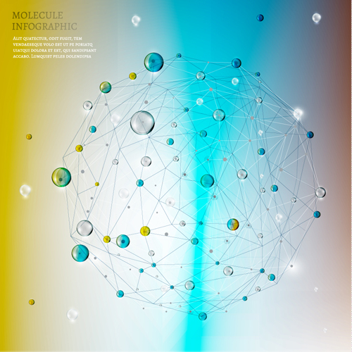 Vector molecule infographics template set 01 template molecule infographics   