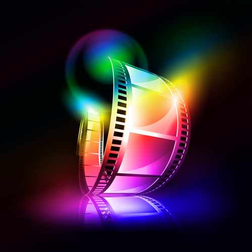 Colorful film art background vector film colorful background   