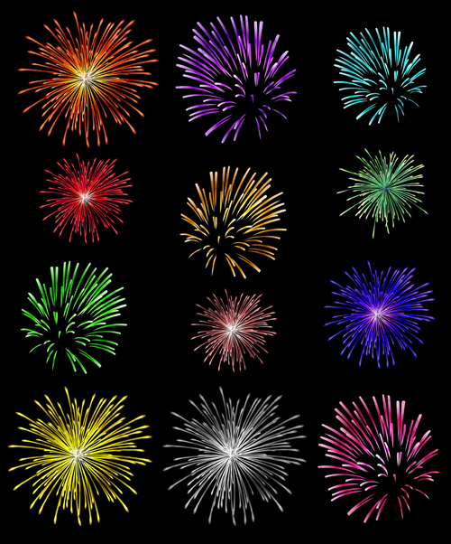 Colorful fireworks holiday illustration vector set 02 illustration holiday Fireworks colorful   