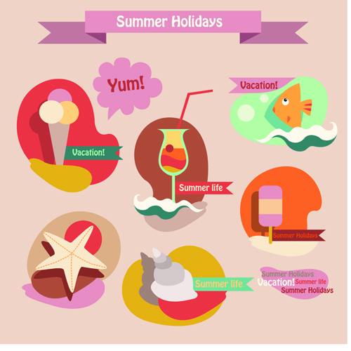 Summer holiday food with travel vector 01 travel summer holiday food   