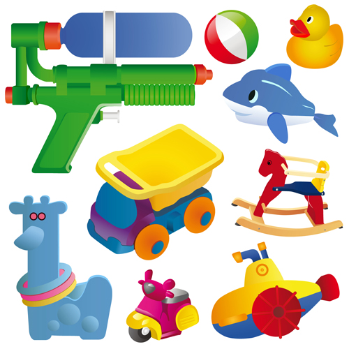 Different Baby Toys mix vector set 04 toys different baby   