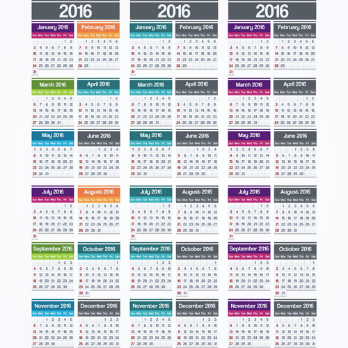 Calender 2016 Simple And Elegant design vector simple elegant design calender 2016   