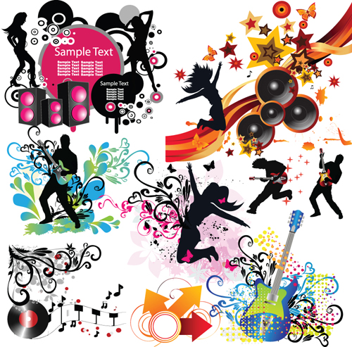 Stylish Music Illustration vector graphic 03 stylish music illustration graphic   