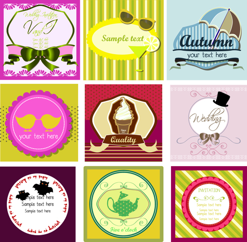 Common vintage labels vector set 03 vintage labels label common   