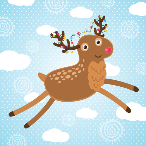 Christmas cute deer vector material 09 material deer cute christmas   