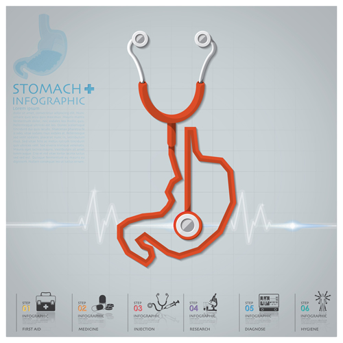 Health and Medical infographic with Stethoscope vector 03 stethoscope medical infographic health   