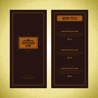 Luxurious restaurant menu vector set 05 restaurant menu luxurious   