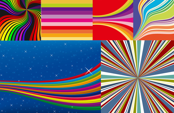 Line related background vector set the background radiation Symphony of the line flash be riotous with colour background   