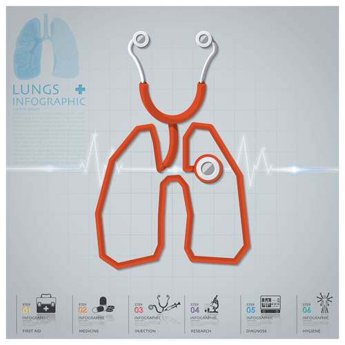 Health and Medical infographic with Stethoscope vector 01 stethoscope medical infographic health   