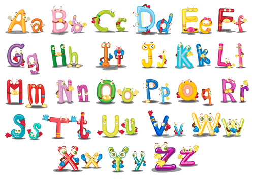 Funny cartoon alphabet vector graphics graphics funny cartoon alphabet   