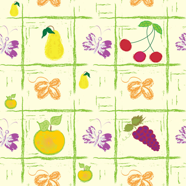 Hand painted fruit background vector Sydney strawberry lattice hand painted grapes grape fruit cherry background apple   