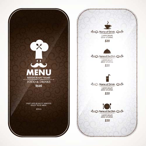 Restaurant menu list with cover vectors 01 restaurant menu cover   