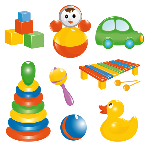 Different Baby Toys mix vector set 03 toys different baby   