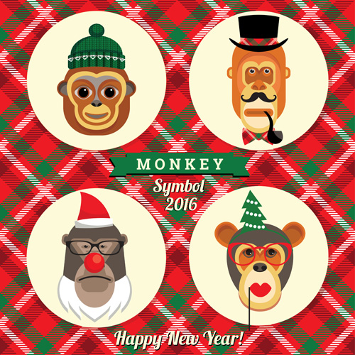 Monkey symbol 2016 new year vector 01 year symbol new monkey 2016   