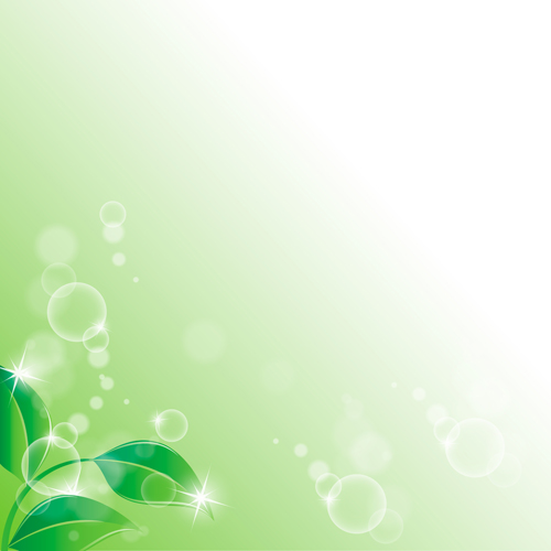 Bright green leaves with air bubble vector background 01 Vector Background leaves leave green leaves green bubble bright   