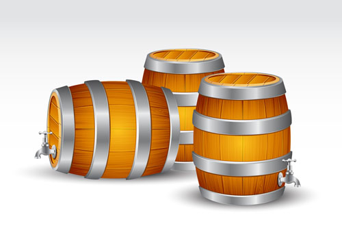 Set of Wooden Wine barrel vector material 02 wooden wood wine material barrel   