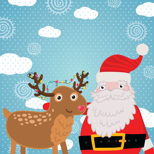 Christmas cute deer vector material 03 material cute christmas   