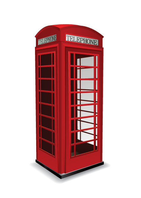 Telephone booth design vector telephone booth   