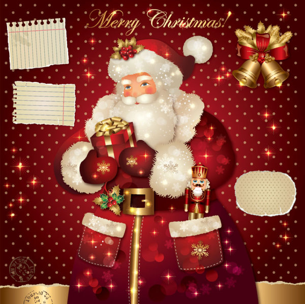 ornate greeting card of Santa Claus vector graphics 02 santa ornate greeting Claus card   