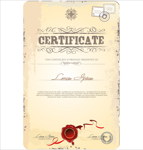 Cover of Certificate design template vector 03 template cover certificate   