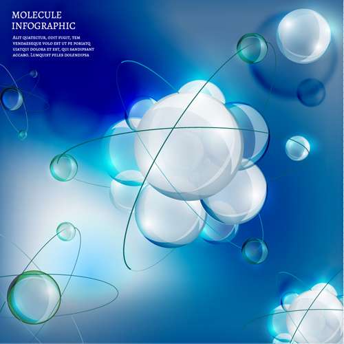 Vector molecule infographics template set 02 template molecule infographics   