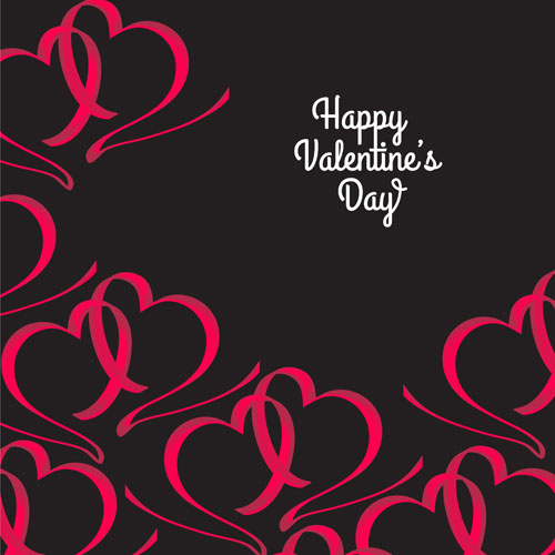 Ribbon hearts valentine day card vector 02 Valentine ribbon hearts day card   