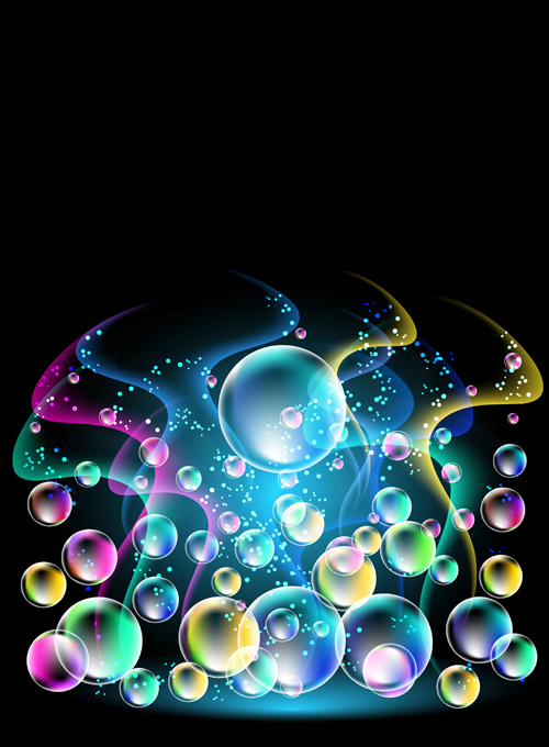 Shiny colorful bubble with abstract background 03 shiny colorful bubble background   