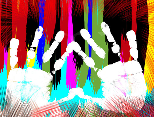 Colorful Hand prints design vector set 05 print hand colorful   
