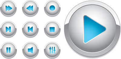 Elements of Shiny Media Buttons Vector shiny media elements element buttons button   