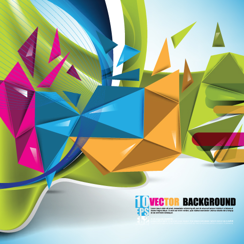 Colored 3D shapes vector background shapes Shape colored   