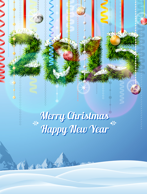 Snow with 2015 holiday xmas vector background xmas snow holiday background   