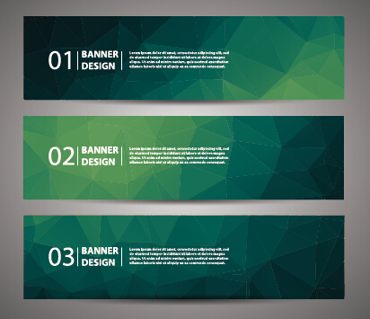 Geometric polygon with numbered banner vector 03 polygon numbered geometric banner   