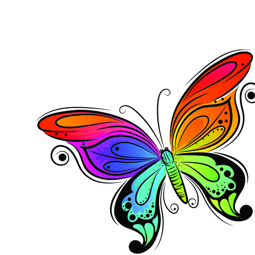 Colorful Animal and Musical instruments illustrations vector 01 musical music instruments colorful butterfly Animal   