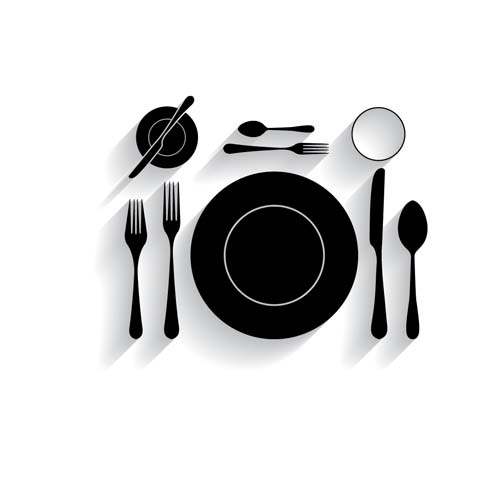Tableware with empty plate vector 17 Tableware plate empty   
