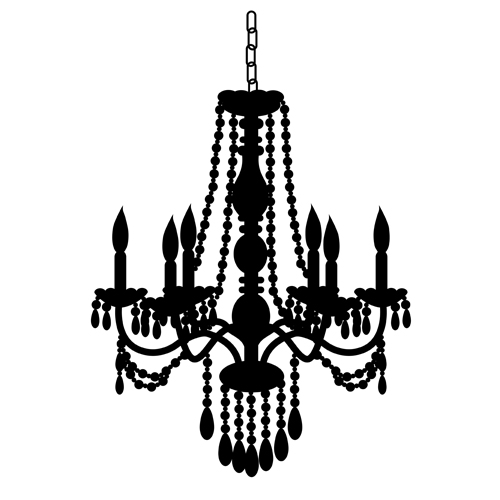 Ornate chandelier vector silhouette set 09 silhouette ornate chandelier   